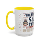 Birthday Newspaper Mug | Custom Name Age Date Gift | The Birthday Times Coffee Cup 11oz 15oz