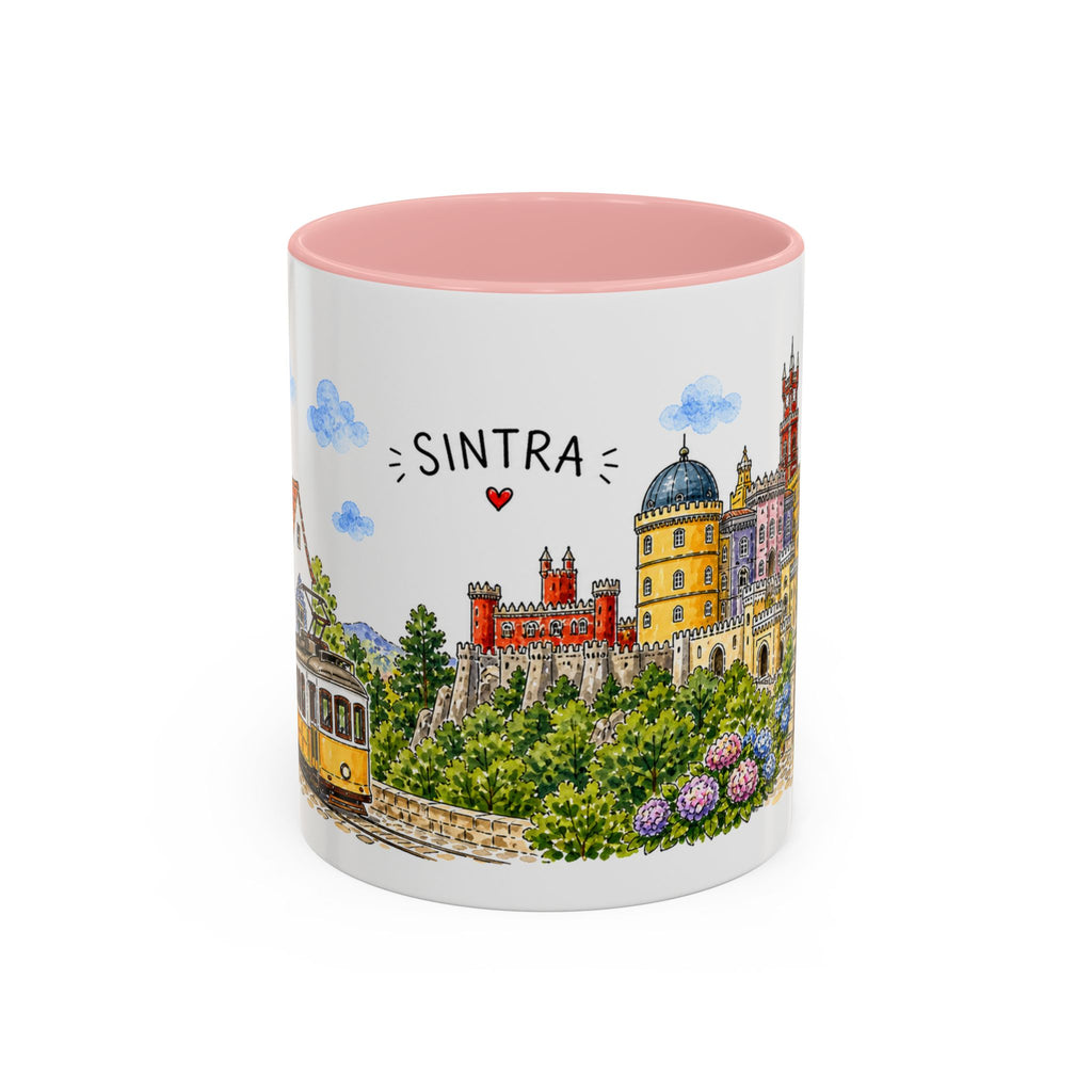 Sintra Illustrated Travel Mug | Portugal Souvenir Accent Coffee Mug | 11oz 15oz Ceramic Cup