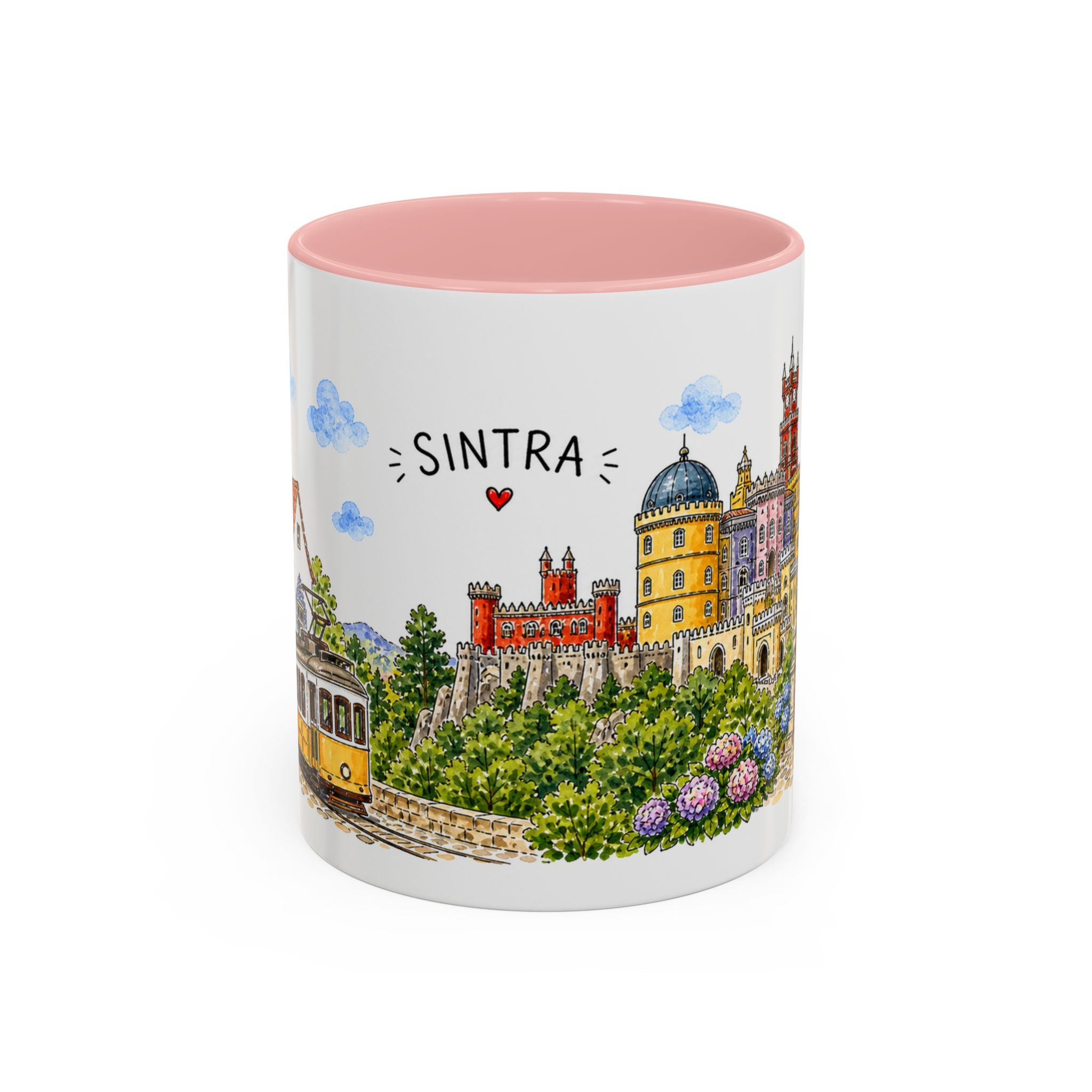 Sintra Illustrated Travel Mug | Portugal Souvenir Accent Coffee Mug | 11oz 15oz Ceramic Cup