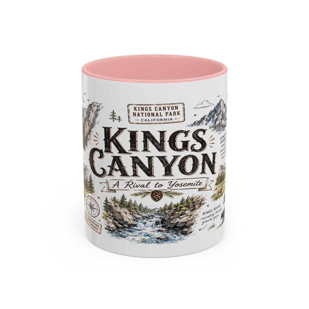 Kings Canyon National Park Coffee Mug | California Sierra Nevada Sequoia Gift | Accent Color Ceramic 11oz 15oz