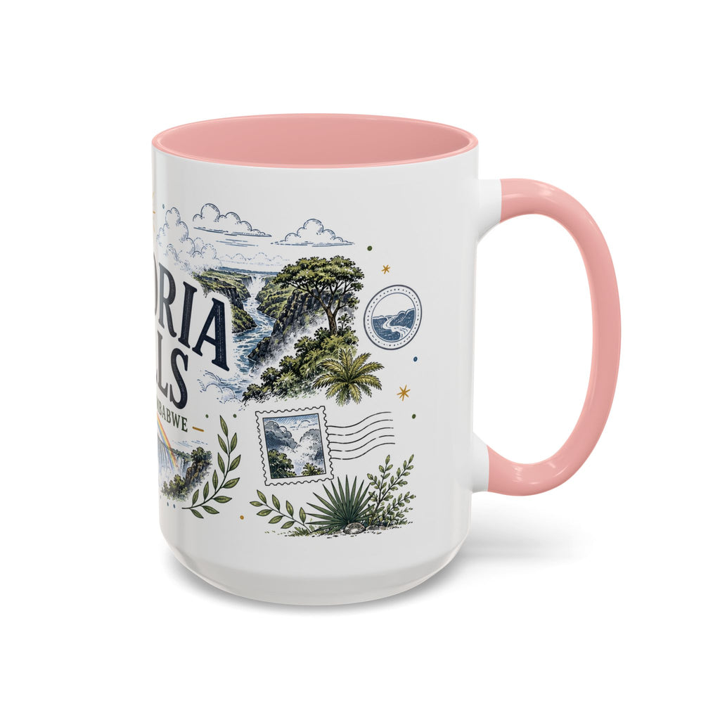 Victoria Falls Coffee Mug | Travel Destination Souvenir Gift | Accent Color Ceramic 11oz 15oz