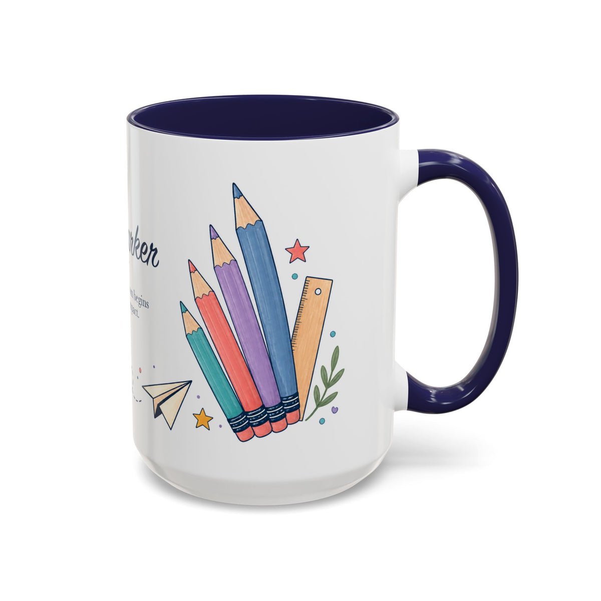 Personalized First Year Teacher Mug | Custom Name Pencil Coffee Cup