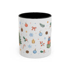 Christmas Mug | Watercolor Tree Gifts Wreath Holiday Cup | Accent Coffee Mug 11oz 15oz