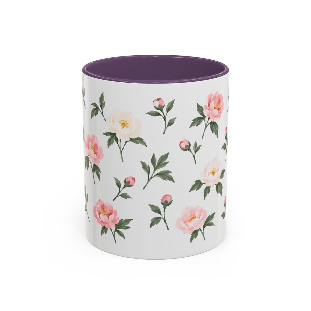 Indiana Peony Mug, State Flower Floral Coffee Cup, 11oz Botanical Gift