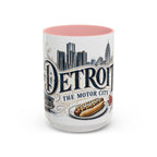 Detroit Coffee Mug | United States Travel Souvenir | Vintage Illustrated City Gift | 11 oz 15 oz Accent Mug