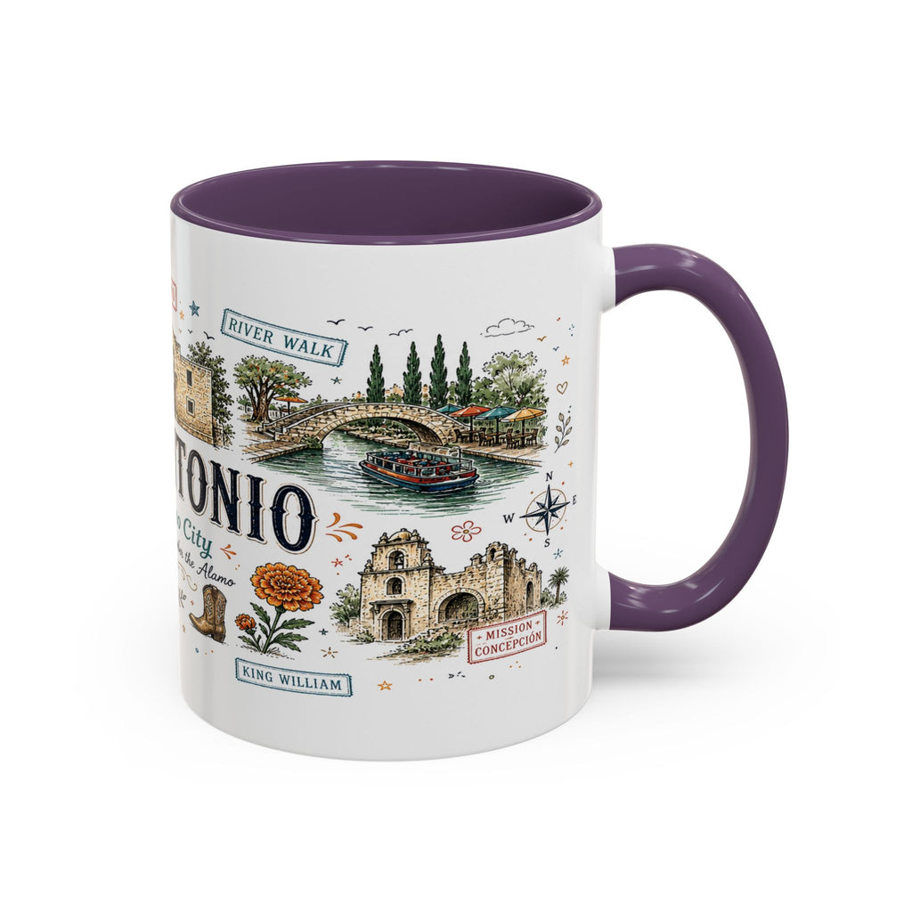 San Antonio Coffee Mug | Texas Souvenir City Gift | Accent Color Ceramic 11oz 15oz