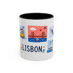Lisbon Coffee Mug | Postage Stamp Collage Mug | Travel Souvenir Accent Cup 11oz 15oz