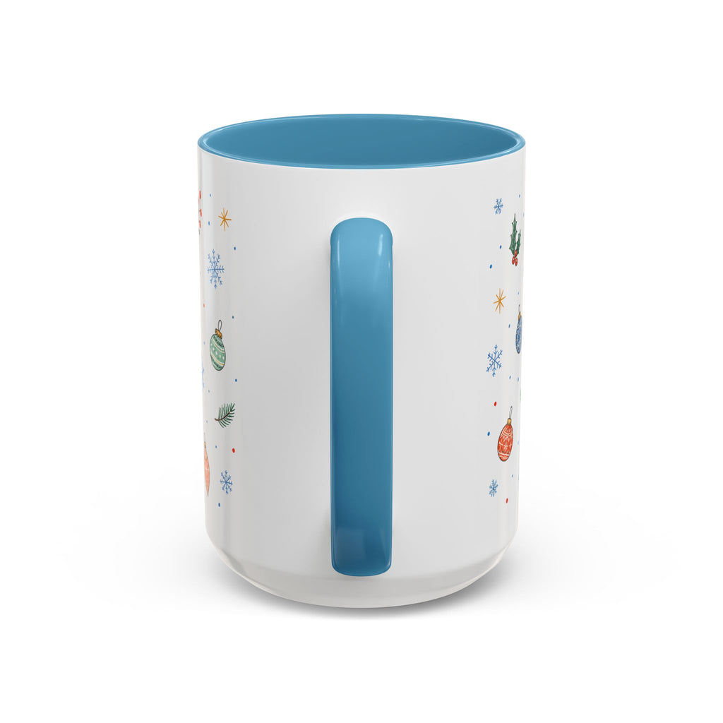 Christmas Ornament Mug | Snowflake Watercolor Holiday Gift | Accent Cup 11oz 15oz