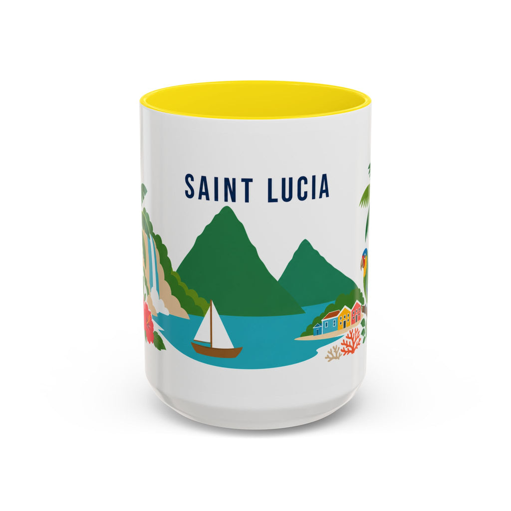 Saint Lucia Coffee Mug | Travel Souvenir Accent Mug | Country Gift Ceramic Cup 11oz 15oz
