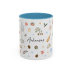 Arkansas Christmas Mug | Watercolor Travel Souvenir | Holiday Gift | Accent Ceramic Coffee Cup 11oz 15oz