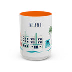 Miami Coffee Mug | United States Travel Souvenir | Porcelain Decal City Gift | 11oz 15oz Accent Mug