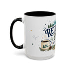 Retirement Plan Coffee And Adventures Mug | Travel Retirement Gift | Accent Color Ceramic 11oz 15oz
