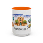 Albuquerque Illustrated Travel Mug | City Souvenir Accent Coffee Mug | 11oz 15oz Ceramic Cup