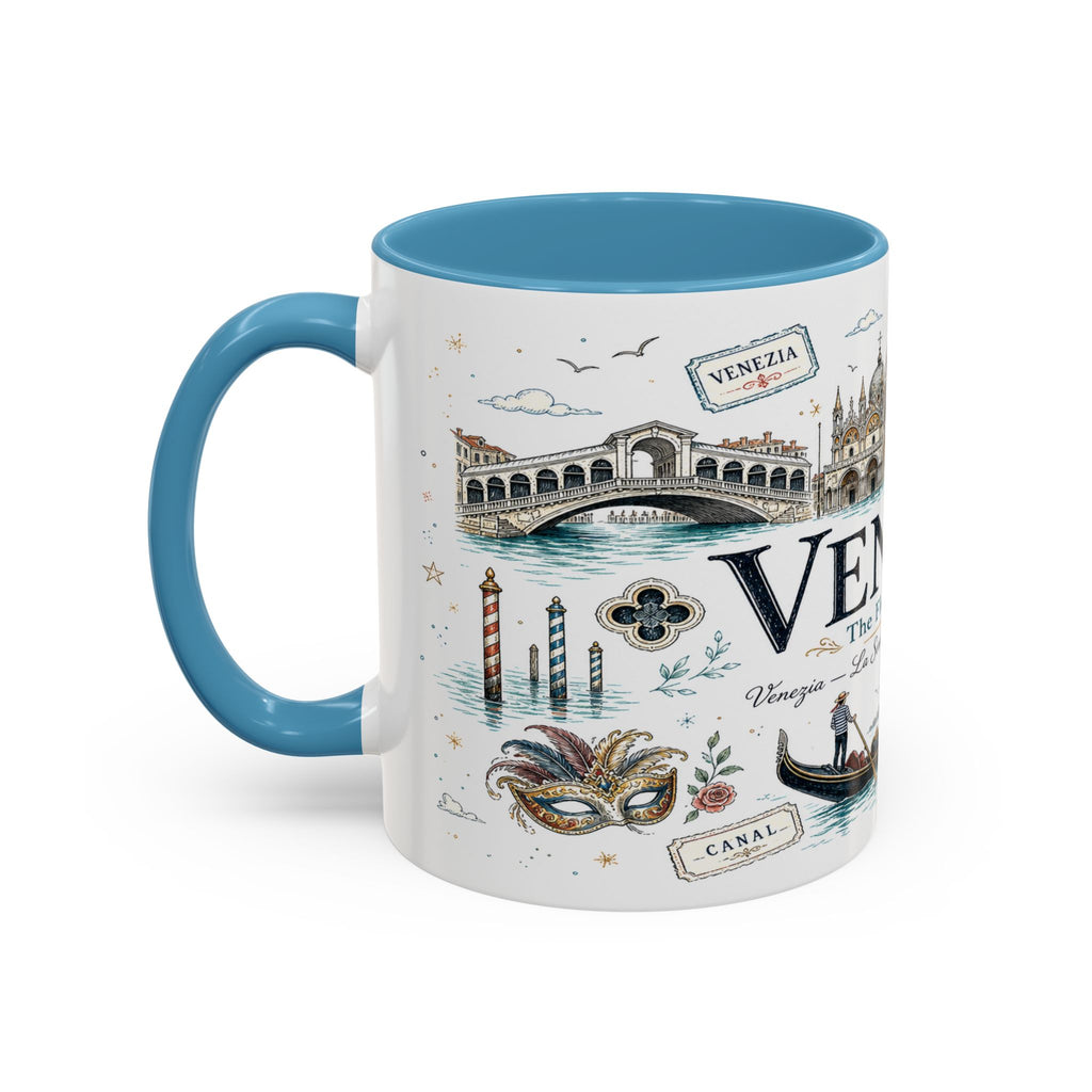 Venice Coffee Mug | Italy Souvenir Travel Gift | Accent Color Ceramic 11oz 15oz