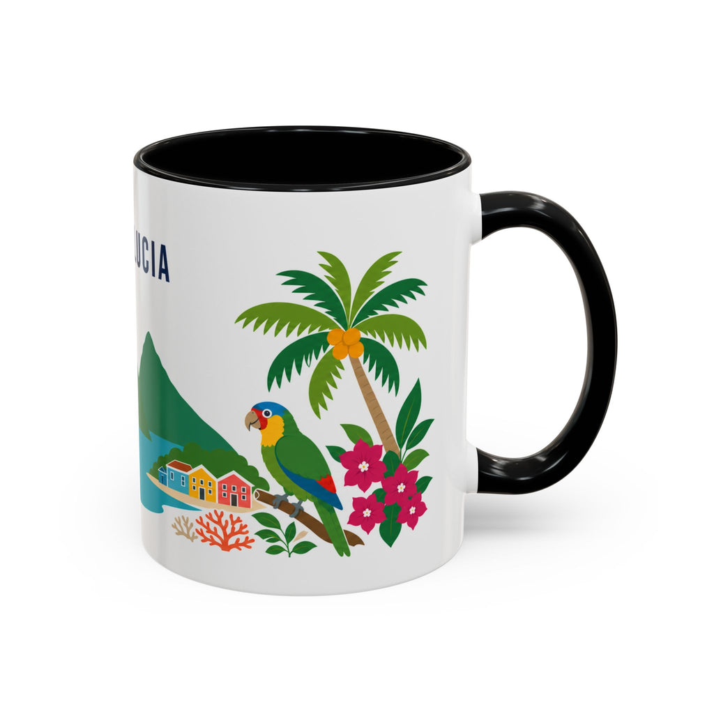 Saint Lucia Coffee Mug | Travel Souvenir Accent Mug | Country Gift Ceramic Cup 11oz 15oz