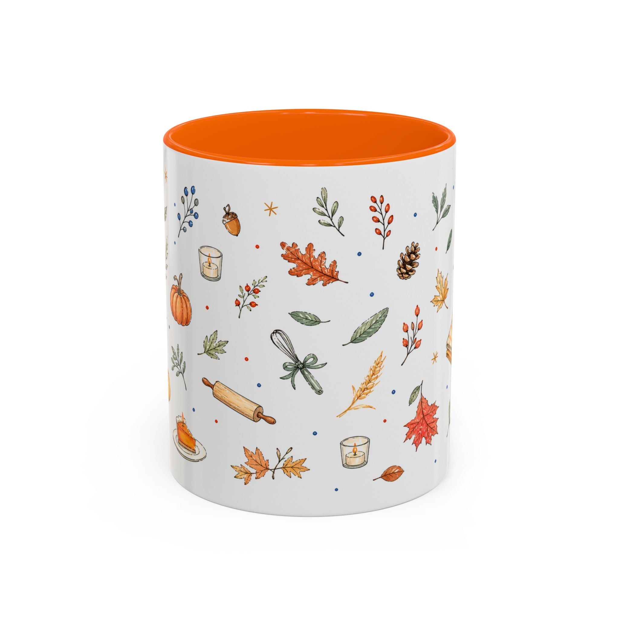 Thanksgiving Baking Mug | Watercolor Autumn Gift | Pumpkin Pie Accent Coffee Cup 11oz 15oz