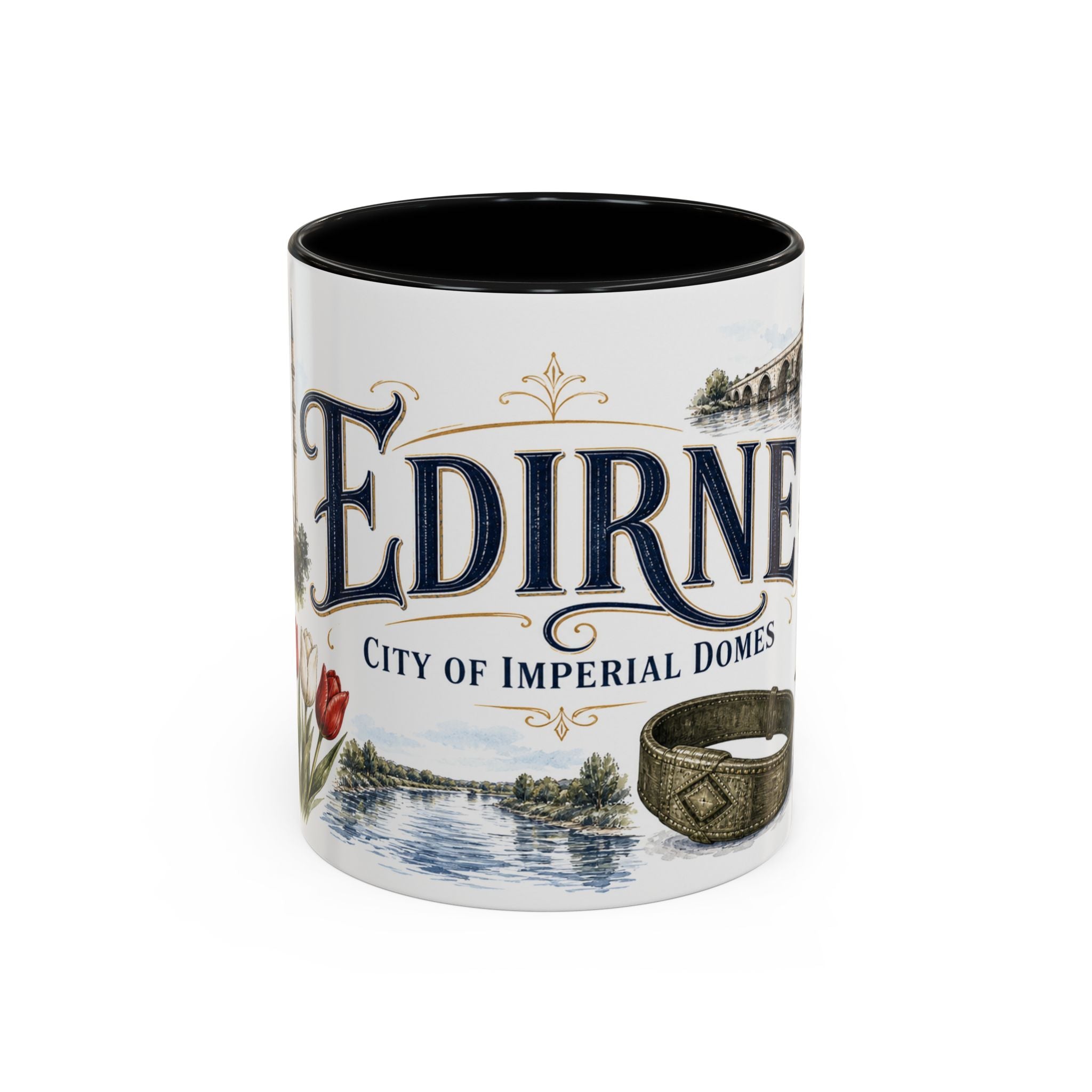 Edirne Coffee Mug | Turkey Travel Souvenir | Vintage Illustrated City Gift | 11 oz 15 oz Accent Mug