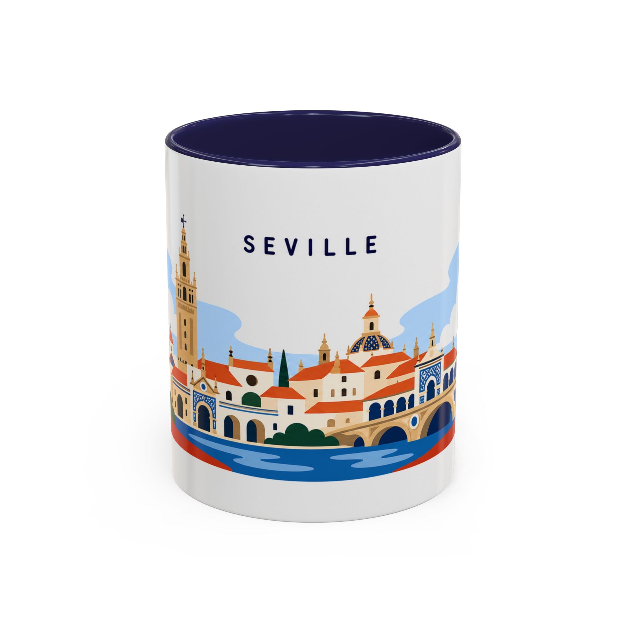 Seville Coffee Mug | Travel Destination Souvenir Gift | Accent Color Ceramic 11oz 15oz