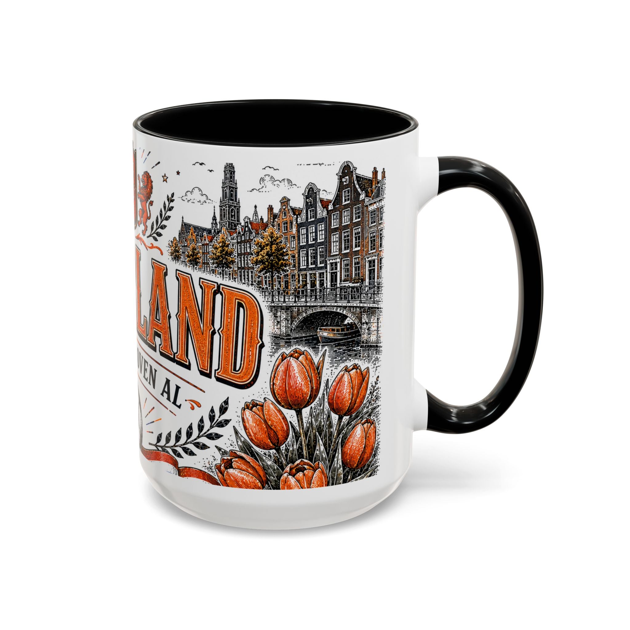 Netherlands Soccer Coffee Mug | World Cup Fan Gift | Accent Color Ceramic 11oz 15oz Match Day Cup