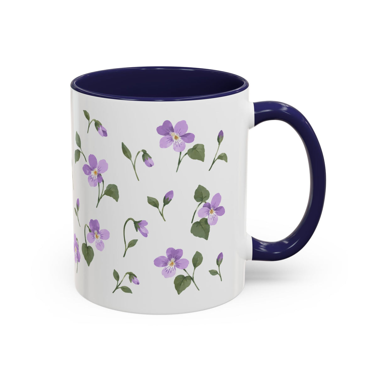 New Jersey Violet Mug, State Flower Floral Coffee Cup, 11oz Botanical Gift