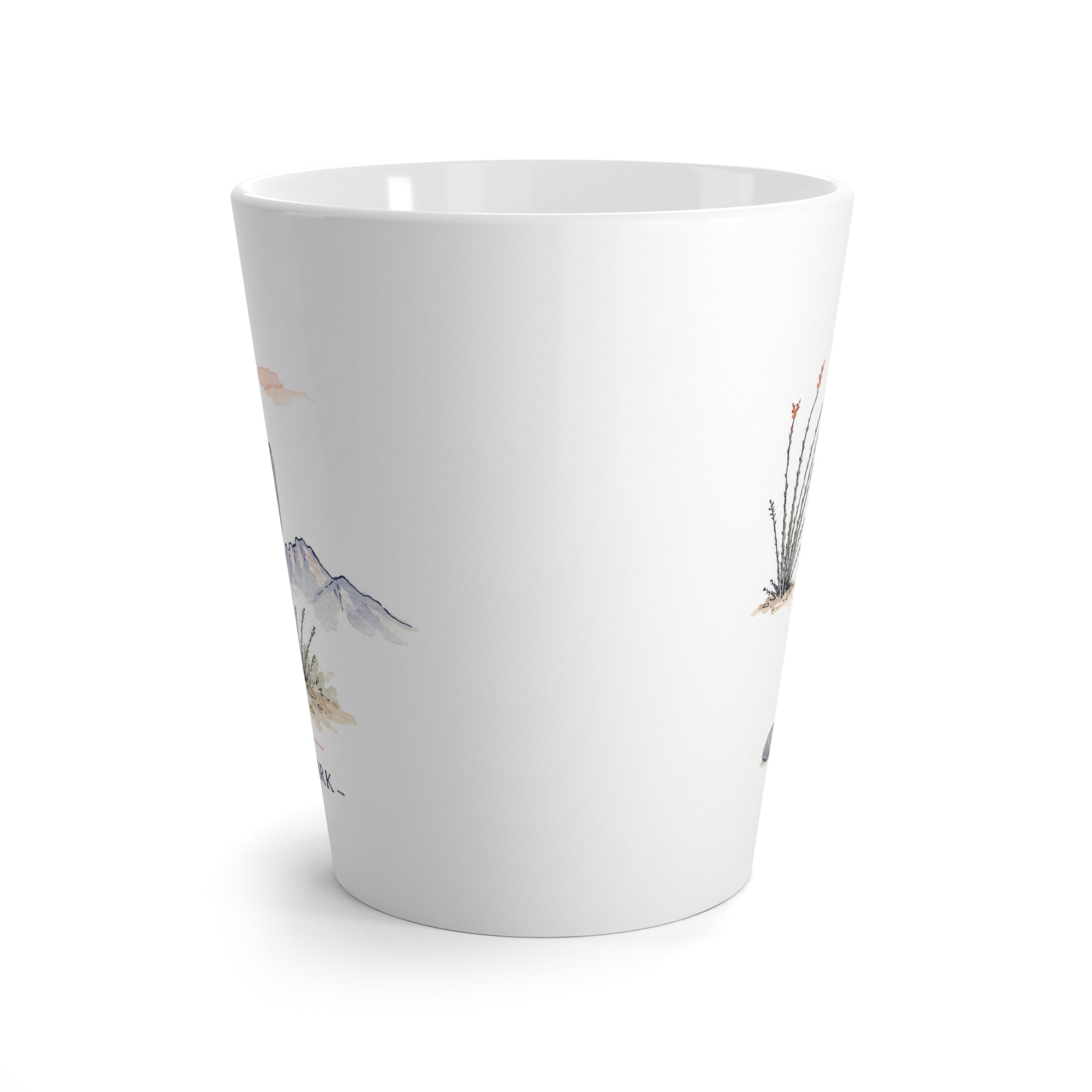 Saguaro National Park Latte Mug | Pastel Watercolor Nature Coffee Cup | 12 oz Travel Souvenir Gift