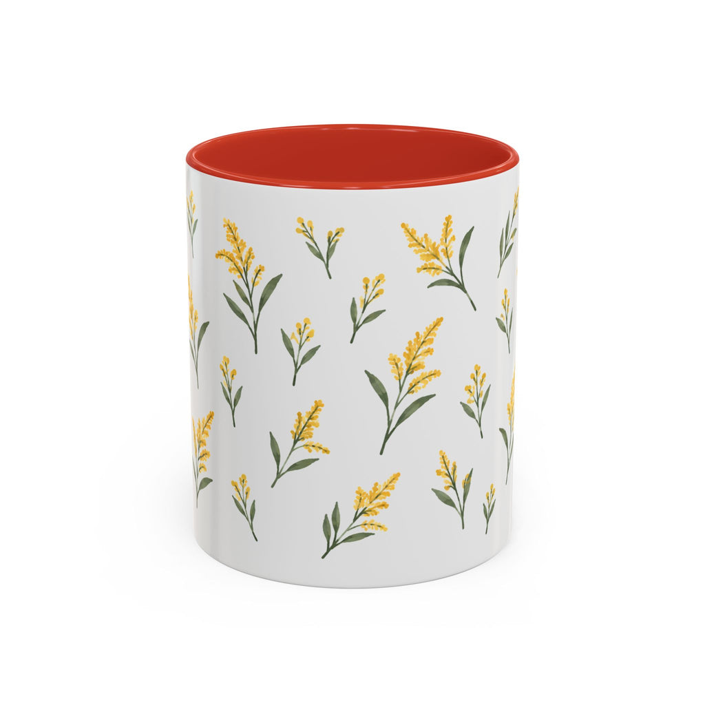 Nebraska Goldenrod Mug, State Flower Floral Coffee Cup, 11oz Botanical Gift