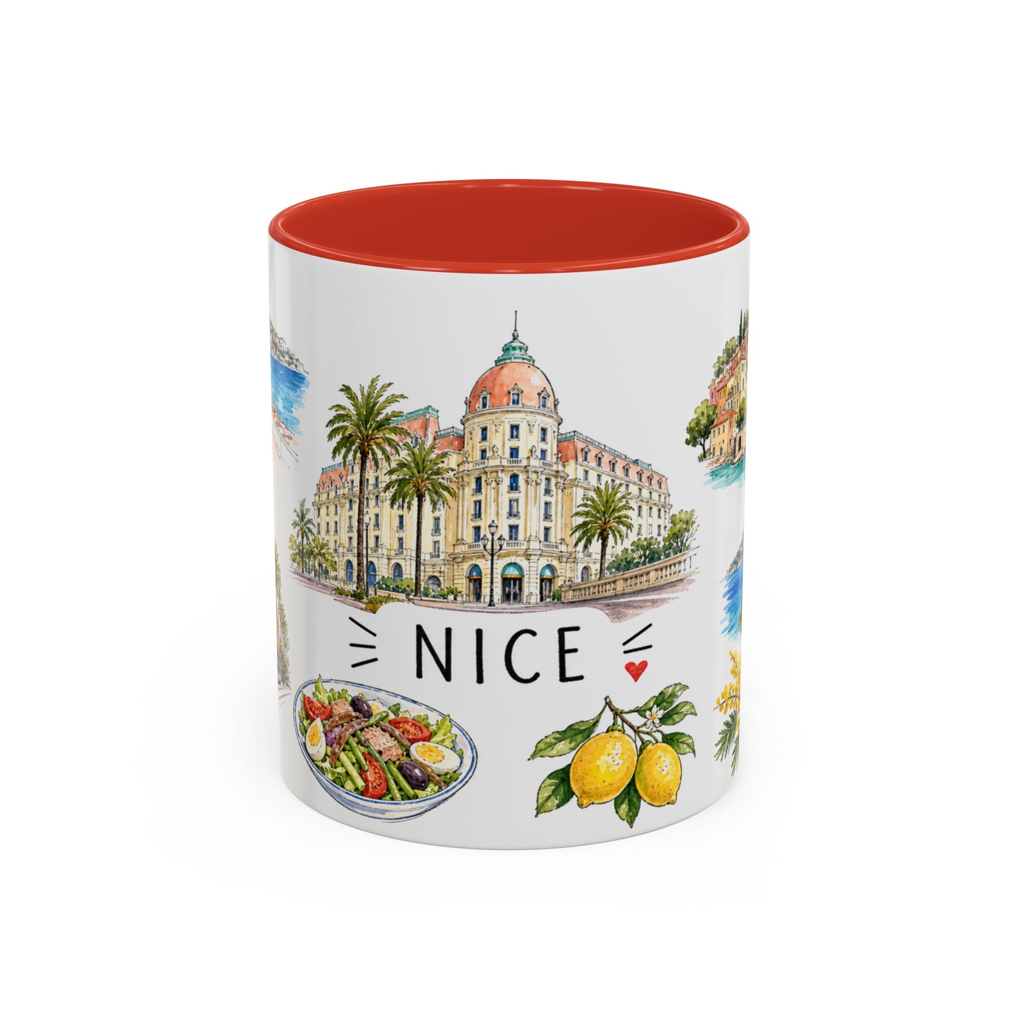 Nice Illustrated Travel Mug | City Souvenir Accent Coffee Mug | 11oz 15oz Ceramic Cup