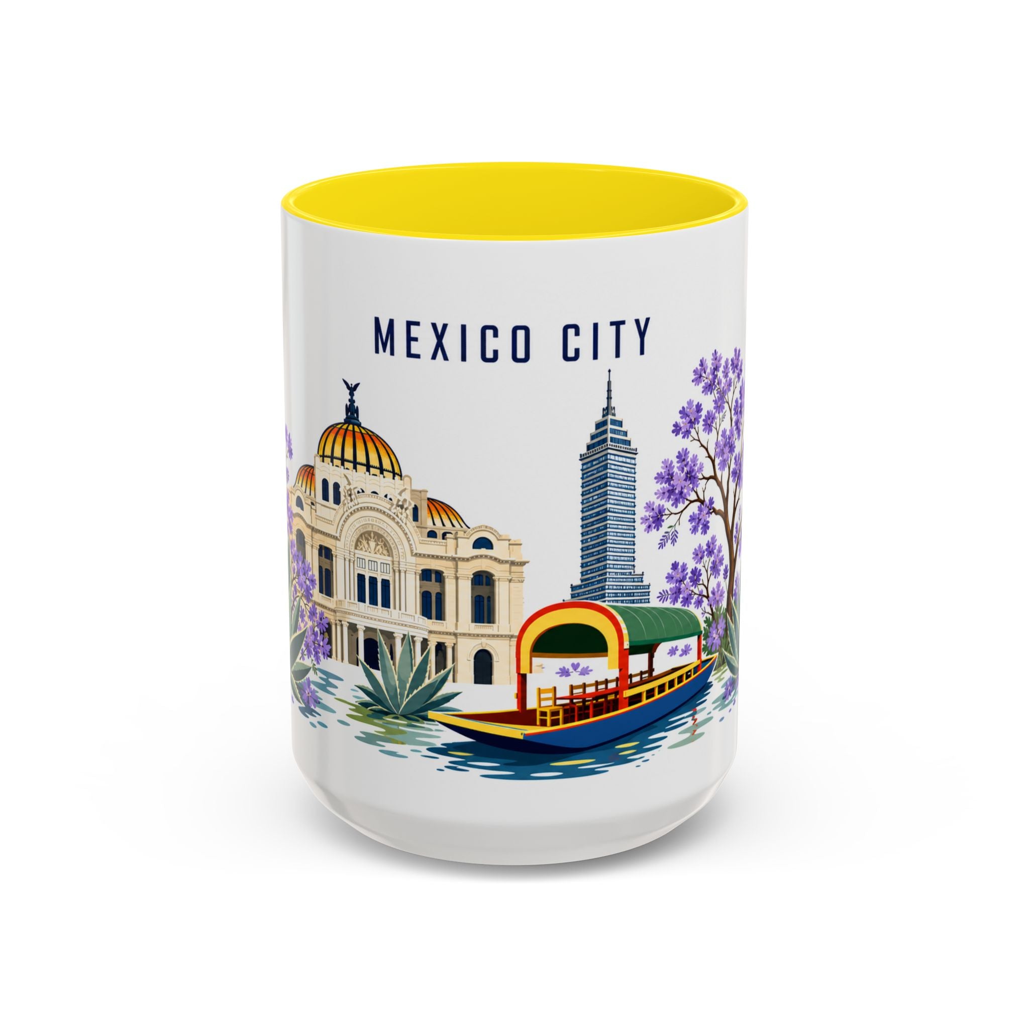Mexico City Coffee Mug | Mexico Travel Souvenir | Porcelain Decal City Gift | 11oz 15oz Accent Mug