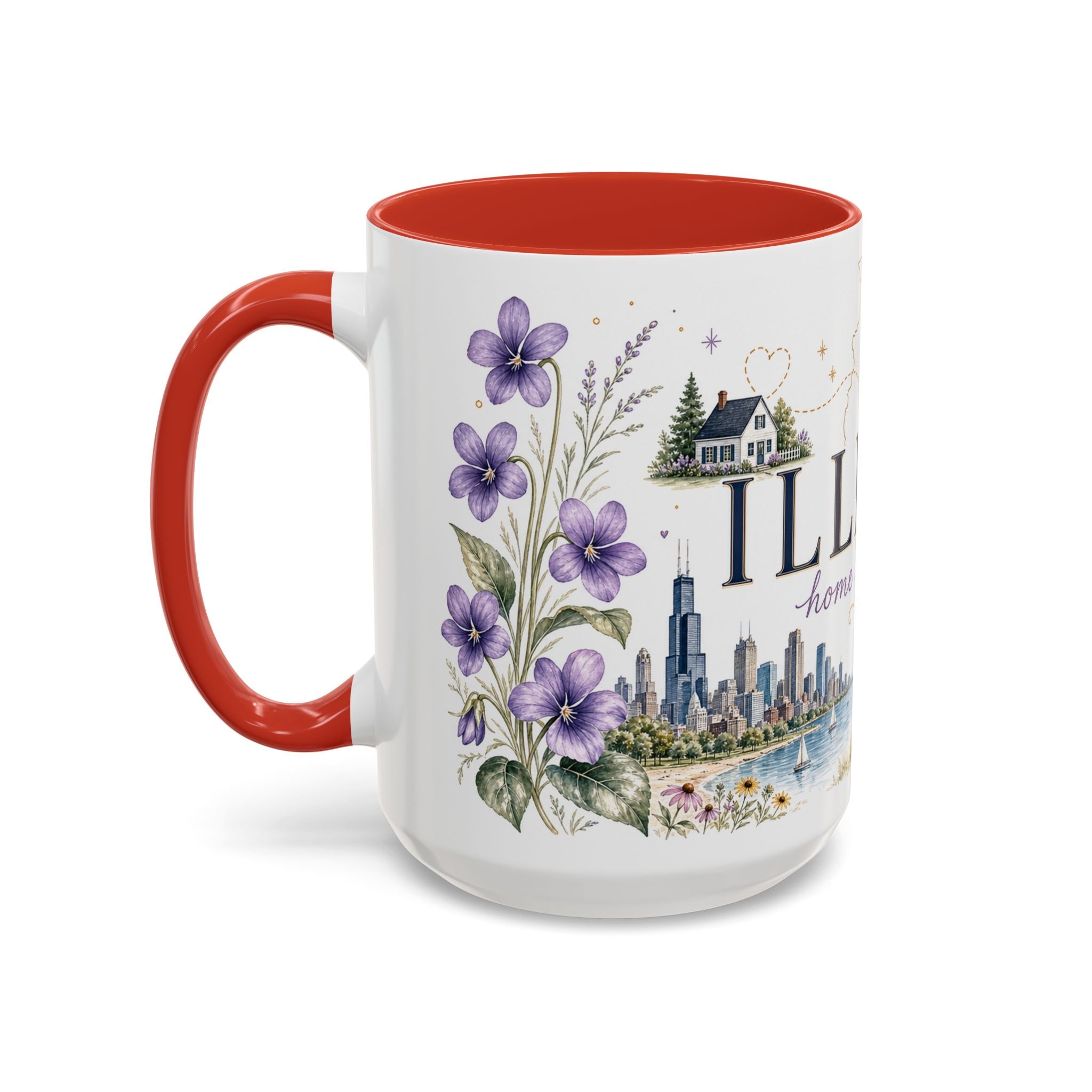 Illinois State Map Mug | Botanical Travel Sketch, Moving Away Gift (11oz 15oz)