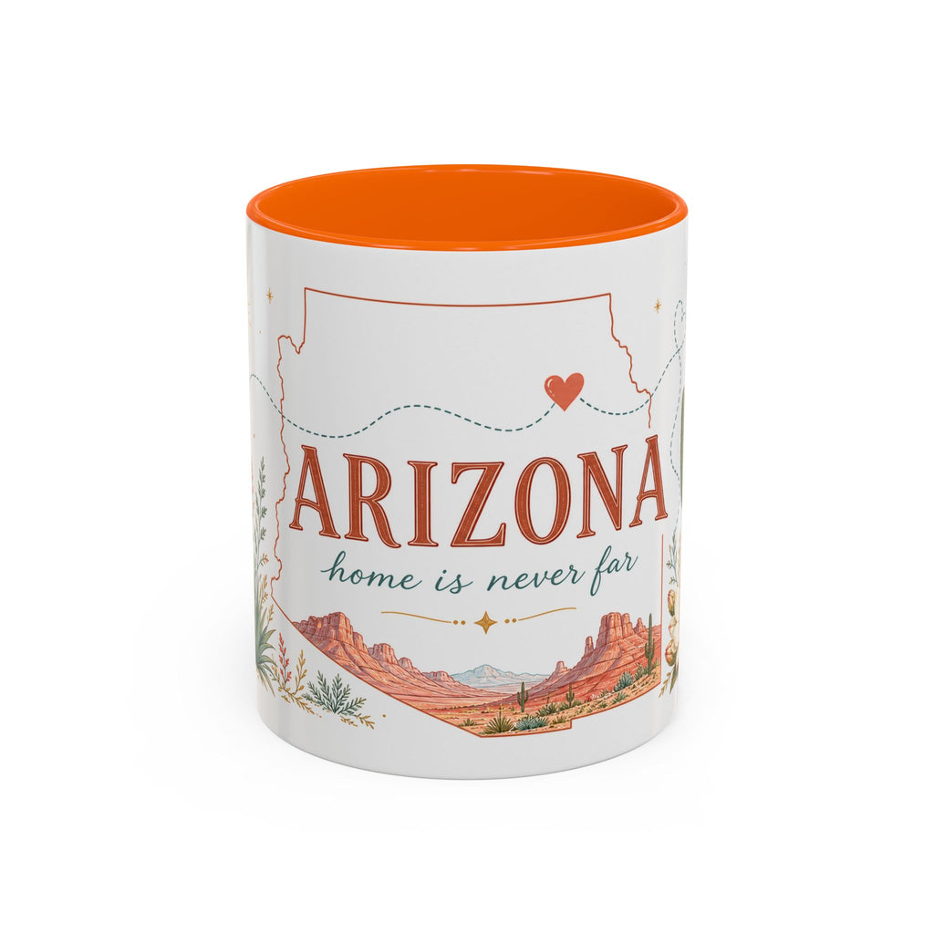 Arizona State Map Mug | Desert Landscape, Botanical Accents, Homesick Gift