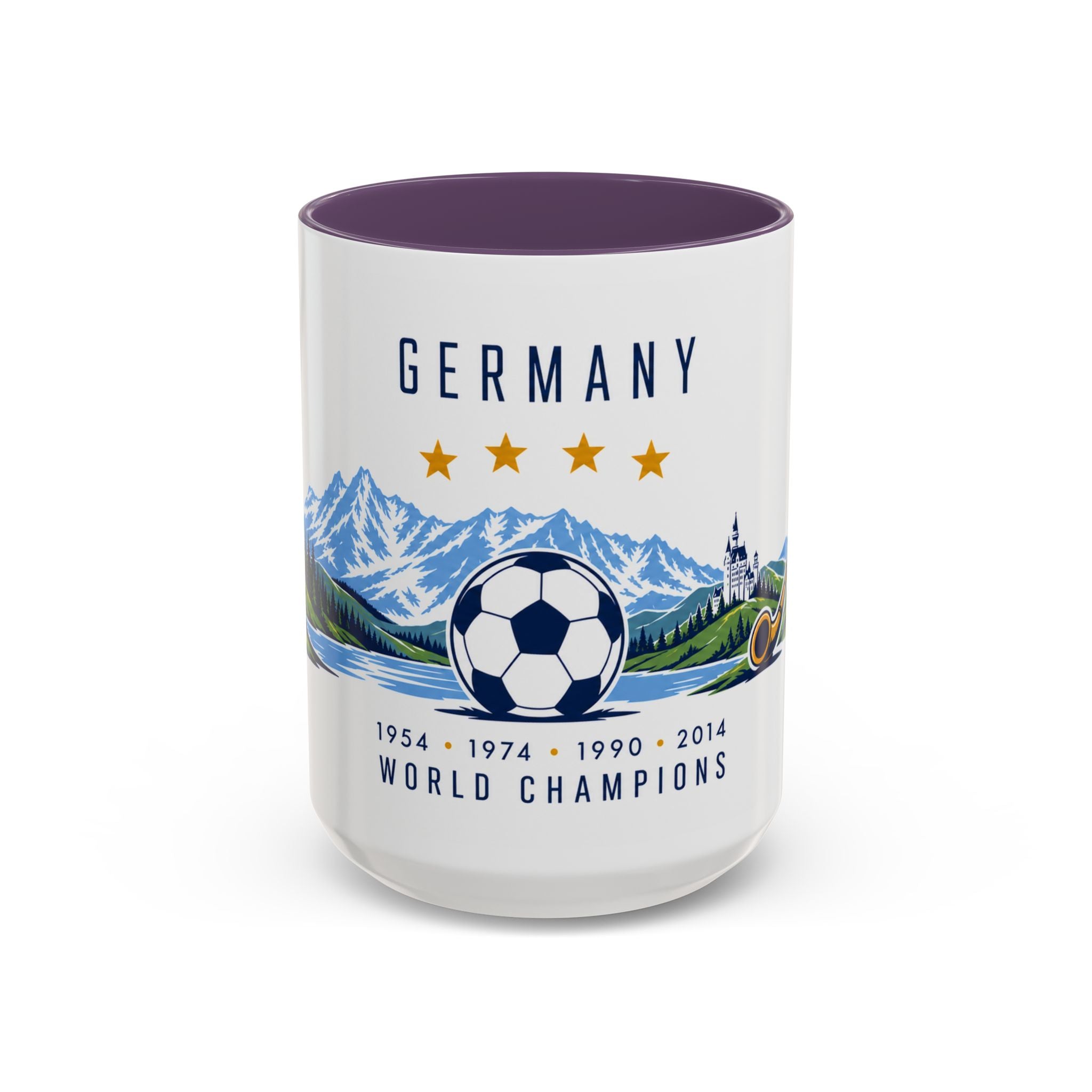 Germany World Champions Mug | Four Time Soccer Champion Gift | German Football Fan Cup | 1954–2014 | 11oz 15oz Accent Mug