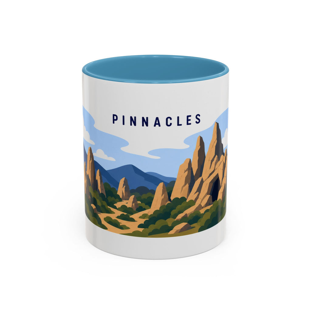 Pinnacles National Park Coffee Mug | Solid Color Block Park Souvenir | 11oz 15oz Accent Mug