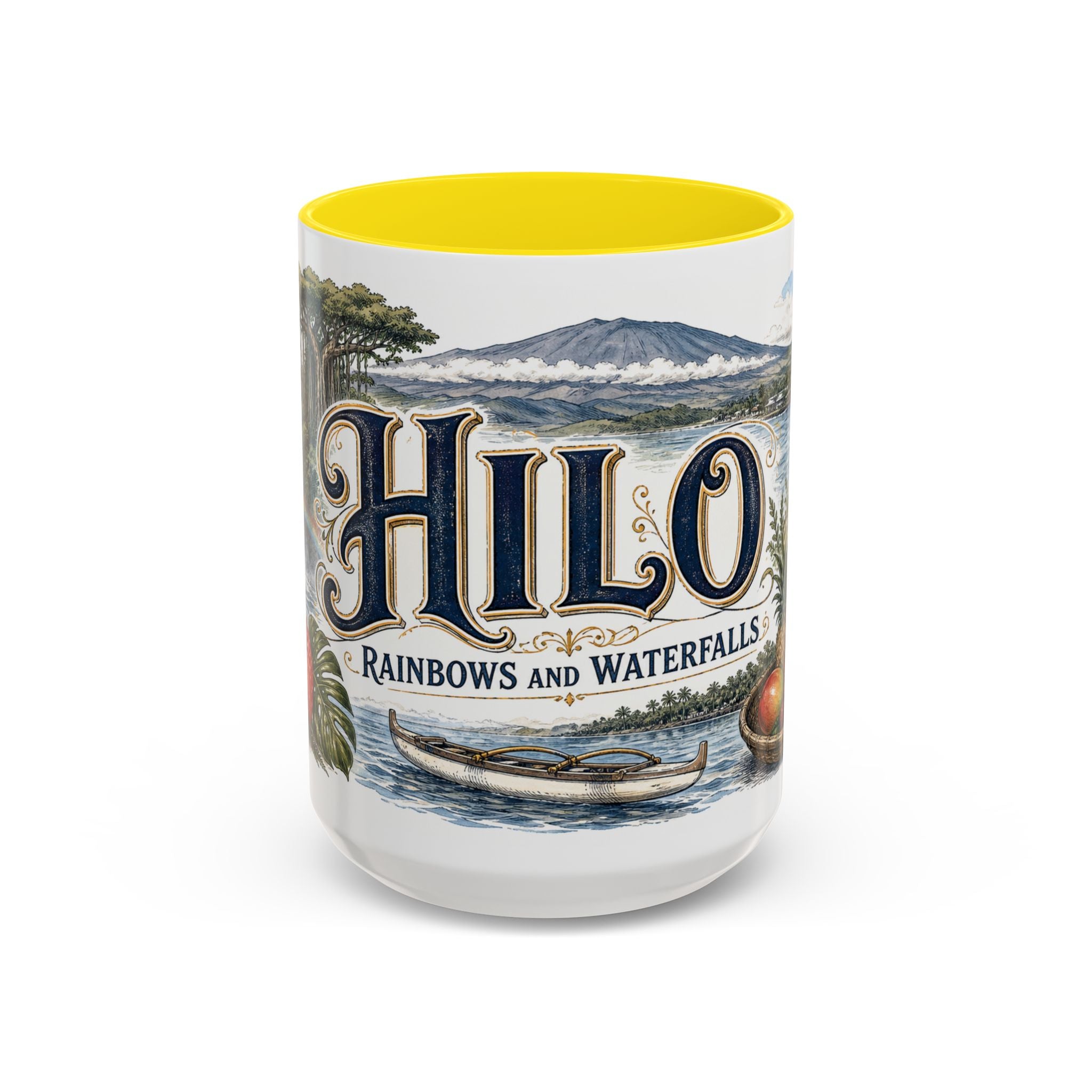 Hilo Coffee Mug | United States Travel Souvenir | Vintage Illustrated City Gift | 11 oz 15 oz Accent Mug