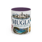Mugla Coffee Mug | Turkey Travel Souvenir | Vintage Illustrated City Gift | 11 oz 15 oz Accent Mug