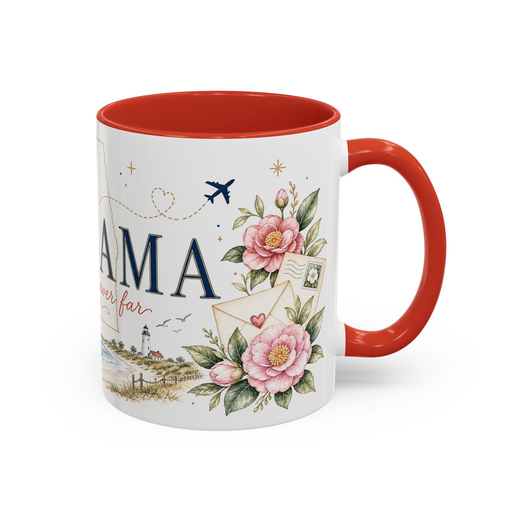 Alabama State Map Mug | Coastal Scenery, Botanical Accents, Homesick Gift