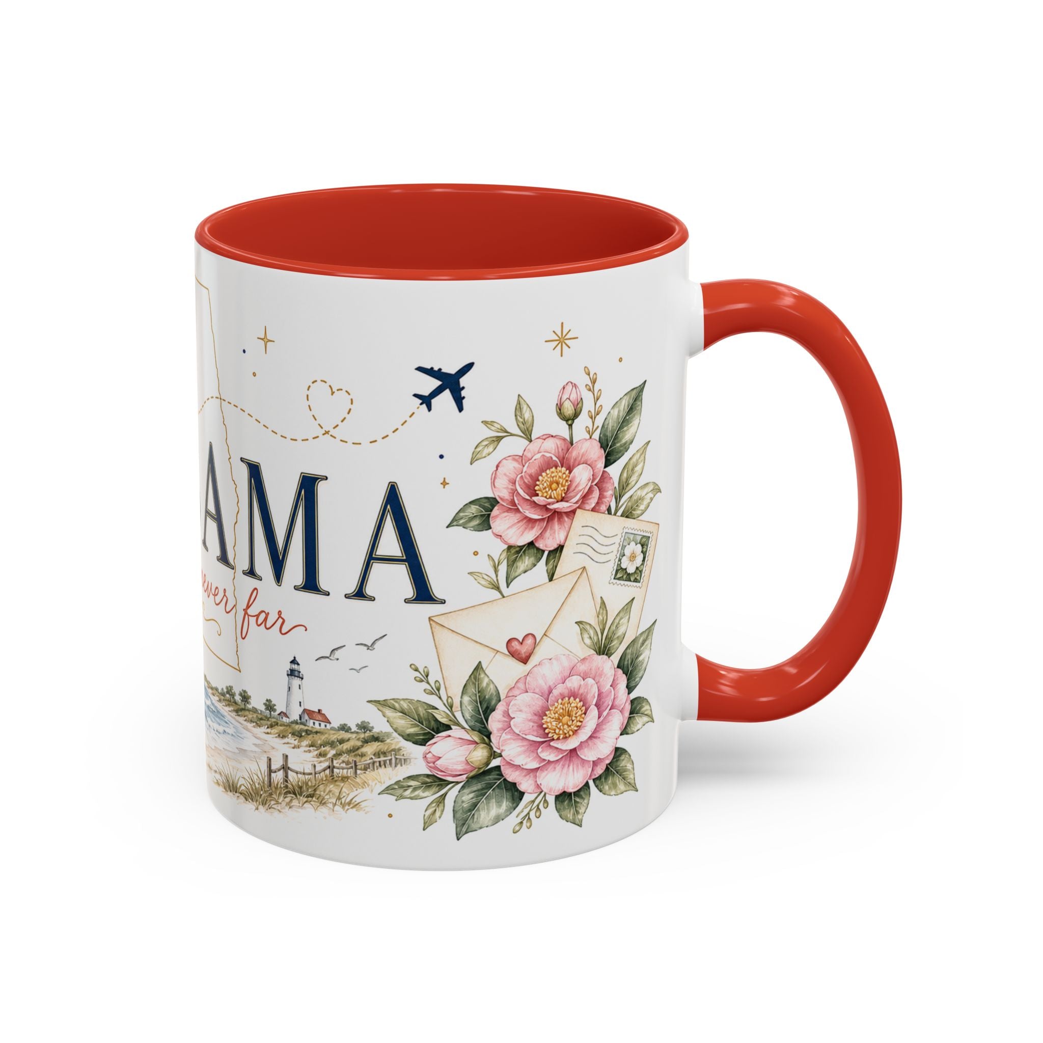 Alabama State Map Mug | Coastal Scenery, Botanical Accents, Homesick Gift