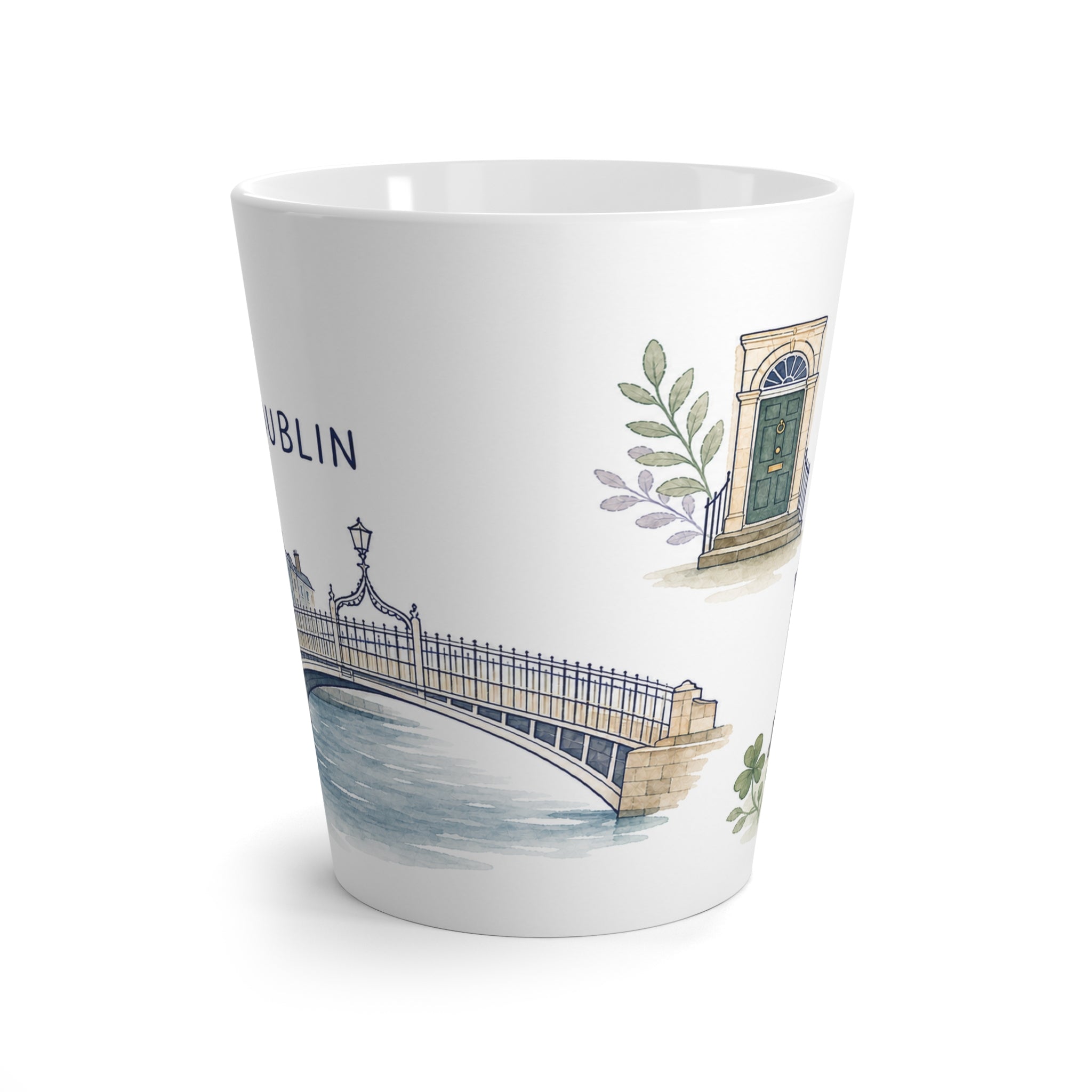 Dublin Latte Mug | Watercolor City Travel Mug | 12 oz Ceramic Souvenir Gift
