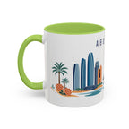 Abu Dhabi Coffee Mug | United Arab Emirates Travel Souvenir | Porcelain Decal City Gift | 11oz 15oz Accent Mug