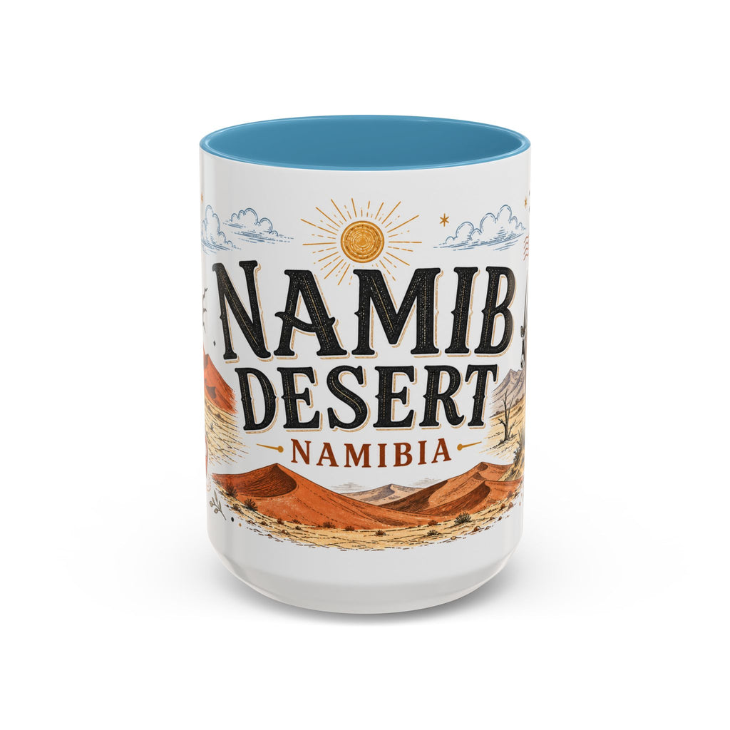 Namib Desert Coffee Mug | Travel Destination Souvenir Gift | Accent Color Ceramic 11oz 15oz