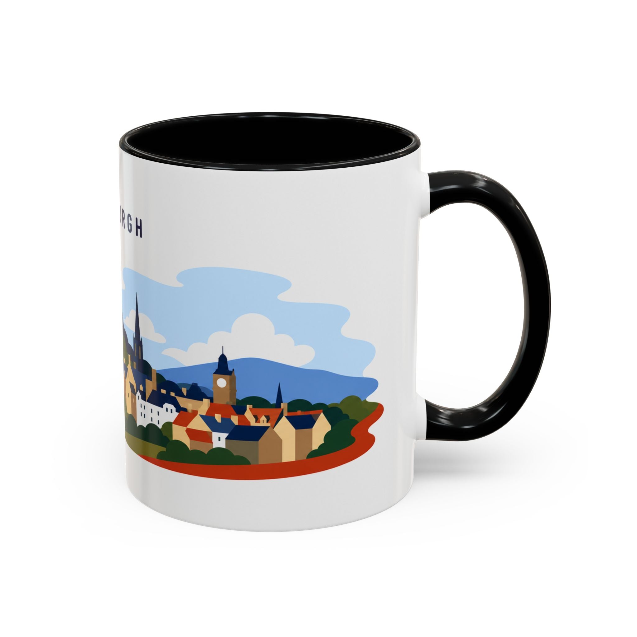 Edinburgh Coffee Mug | Travel Destination Souvenir Gift | Accent Color Ceramic 11oz 15oz