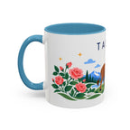 Taurus Zodiac Coffee Mug | Bull and Rose Design | Astrology Birthday Gift | 11 oz 15 oz Ceramic Accent Mug