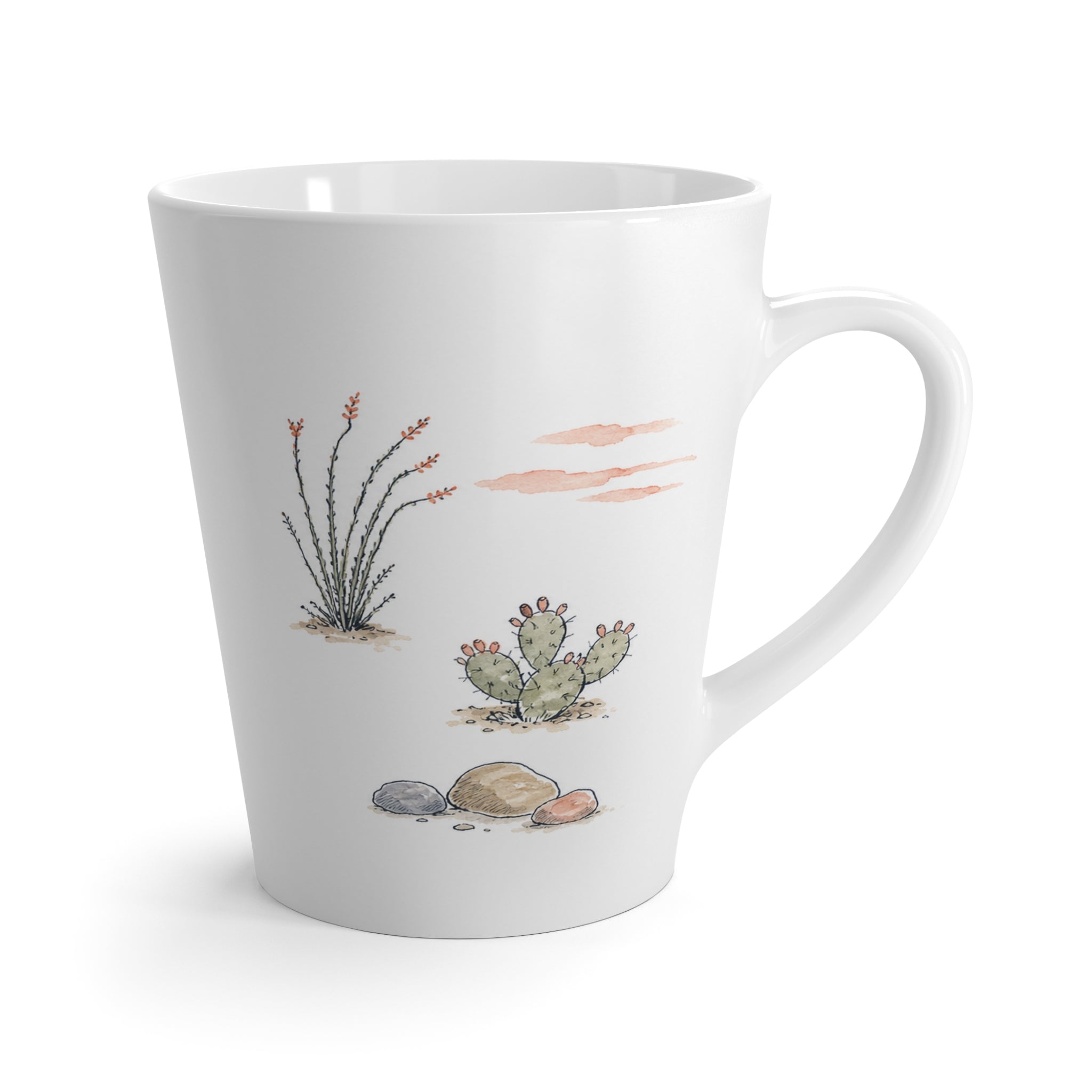 Saguaro National Park Latte Mug | Pastel Watercolor Nature Coffee Cup | 12 oz Travel Souvenir Gift