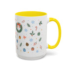 Christmas Candle Mug | Holly Wreath Watercolor Holiday Gift | Accent Cup 11oz 15oz