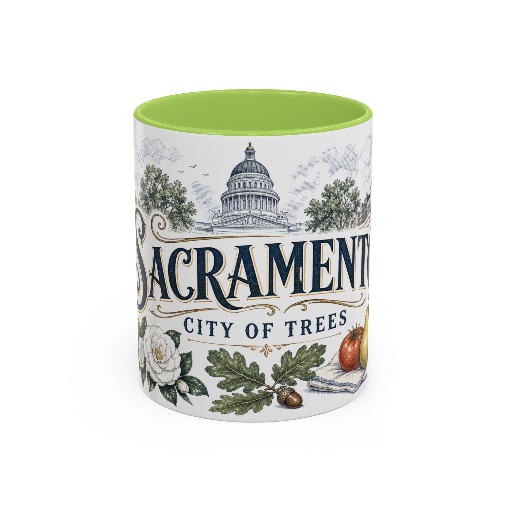 Sacramento Coffee Mug | United States Travel Souvenir | Vintage Illustrated City Gift | 11 oz 15 oz Accent Mug