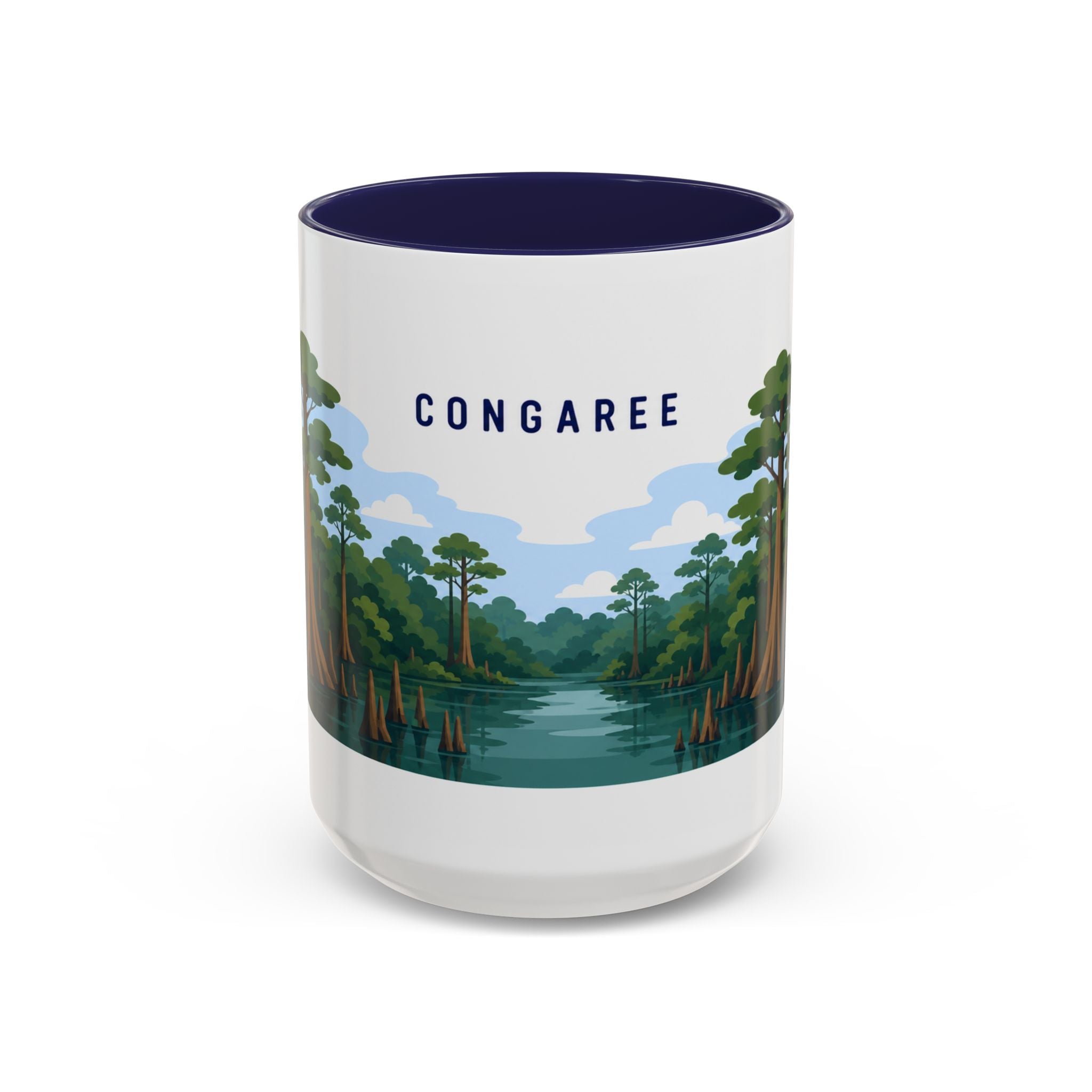 Congaree National Park Coffee Mug | Solid Color Block Park Souvenir | 11oz 15oz Accent Mug
