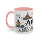 Austin Coffee Mug | Texas Souvenir City Gift | Accent Color Ceramic 11oz 15oz