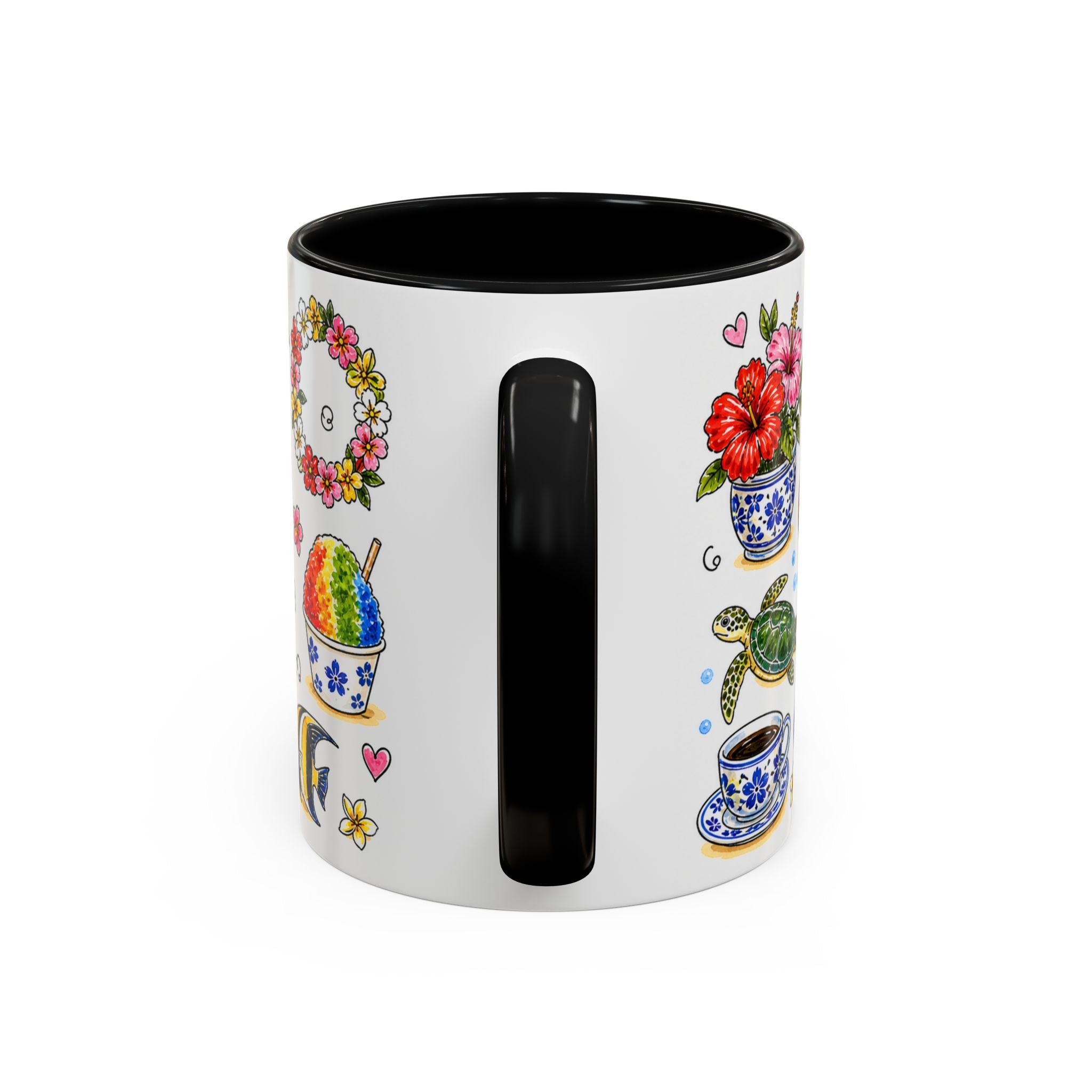 Honolulu Illustrated Travel Mug | City Souvenir Accent Coffee Mug | 11oz 15oz Ceramic Cup