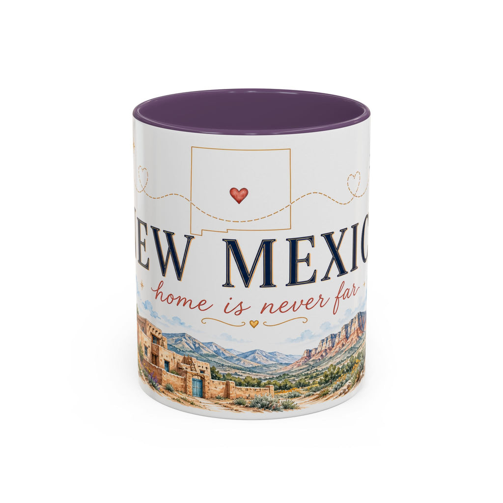 New Mexico State Map Mug | Desert Scenery, Yucca Flower Accent Coffee Cup