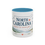 North Carolina State Map Mug | Moving Away, Homesick Gift | Botanical Accent Coffee Cup
