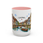 Colmar Illustrated Travel Mug | France Souvenir Accent Coffee Mug | 11oz 15oz Ceramic Cup
